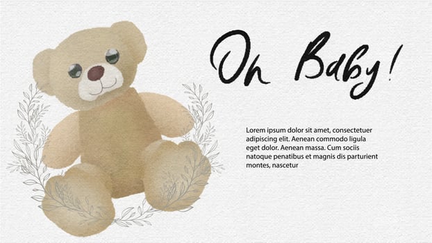 Oh baby. Wavy elegant calligraphic writing for decoration. vector