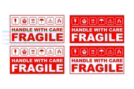 Fragile sticker vector design