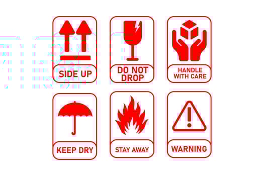Fragile sticker vector design