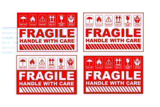 Fragile sticker vector design