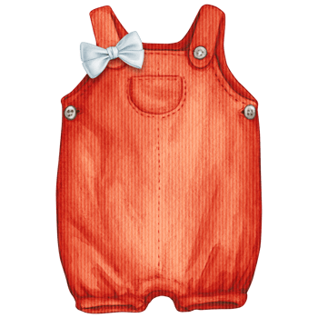 Watercolor hand drawn baby clothes png