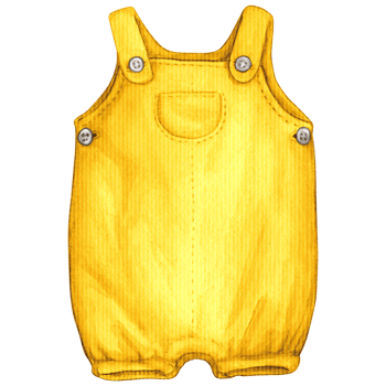 Watercolor hand drawn baby clothes png