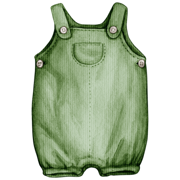 Watercolor hand drawn baby clothes png