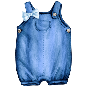 Watercolor hand drawn baby clothes png