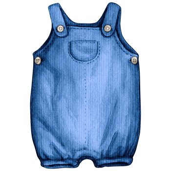 Watercolor hand drawn baby clothes png