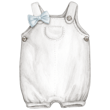 Watercolor hand drawn baby clothes png