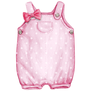 Watercolor hand drawn baby clothes png