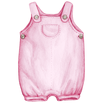 Watercolor hand drawn baby clothes png