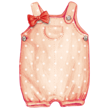 Watercolor hand drawn baby clothes png