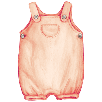 Watercolor hand drawn baby clothes png