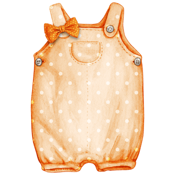 Watercolor hand drawn baby clothes png
