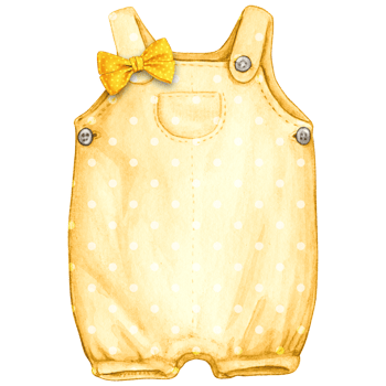 Watercolor hand drawn baby clothes png