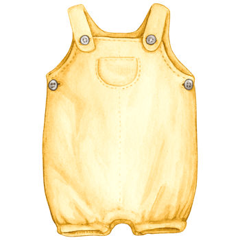 Watercolor hand drawn baby clothes png