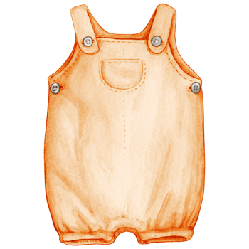 Watercolor hand drawn baby clothes png