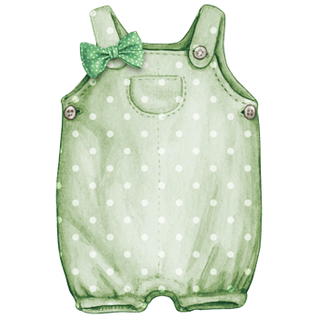 Watercolor hand drawn baby clothes png