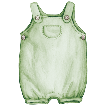 Watercolor hand drawn baby clothes png