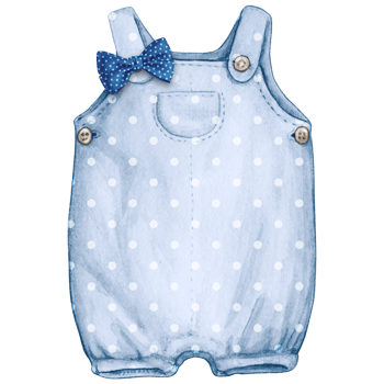 Watercolor hand drawn baby clothes png