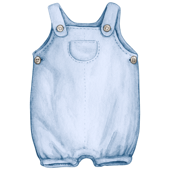 Watercolor hand drawn baby clothes png