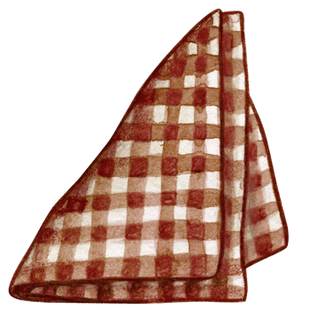 Watercolor chekered vintage napkin png
