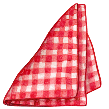 Watercolor chekered vintage napkin png