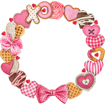 watercolor hand drawn st valentine's wreath png