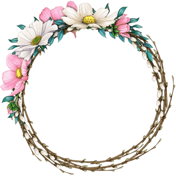 watercolor floral spring wreath png
