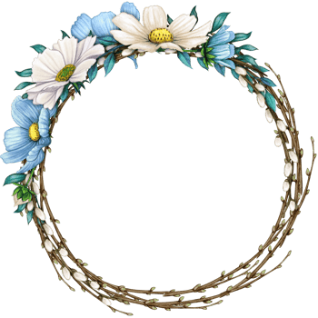 watercolor floral spring wreath png