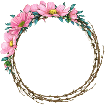 watercolor floral spring wreath png