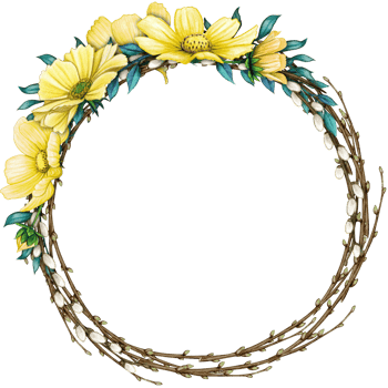 watercolor floral spring wreath png