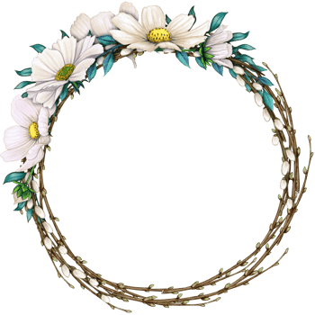 watercolor floral spring wreath png