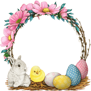 watercolor floral spring wreath png