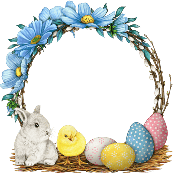 watercolor floral spring wreath png