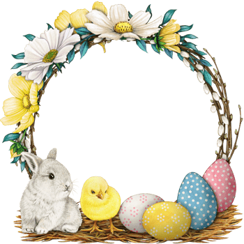 watercolor floral spring wreath png