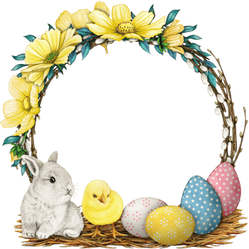 watercolor floral spring wreath png