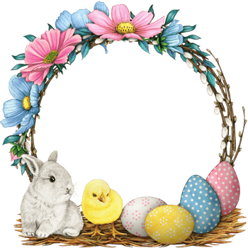 watercolor floral spring wreath png
