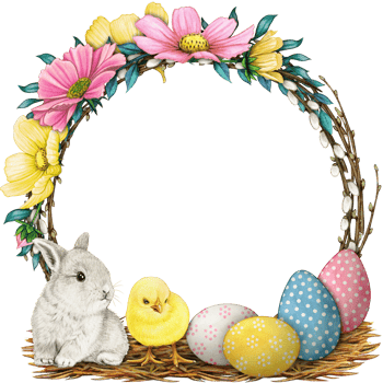 watercolor floral spring wreath png