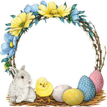 watercolor floral spring wreath png
