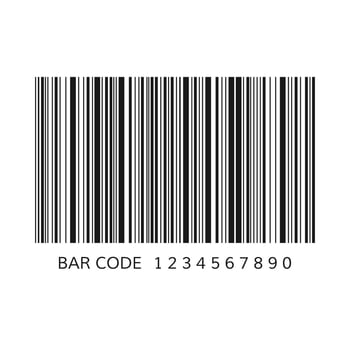 Unique bar code template. Striped identification information about product. Vector illustration isolated on white background