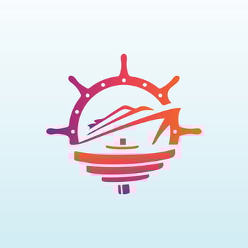 Marine vector logo design with fitness icon