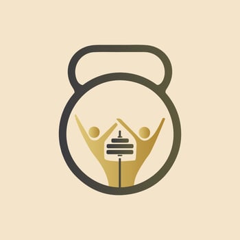 Speech Tree vector logo design with fitness icon