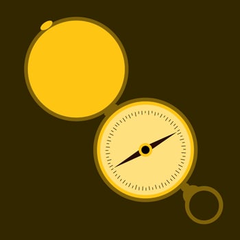 Gold Directional Compass vector