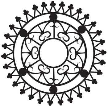 Decorative window circle scroll design vector