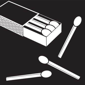 Matchbox with matches vector