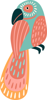 Tropical bird. Illustration. png
