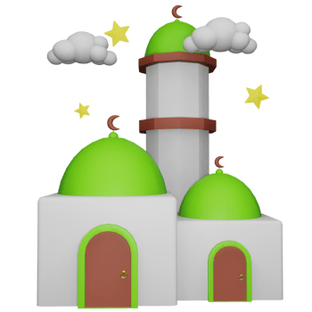 3D Rendering Mosque for Islamic Design Illustration png