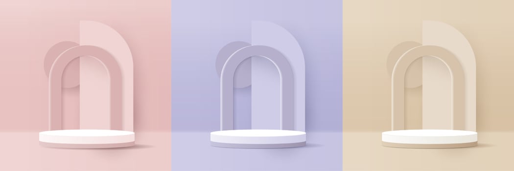 Cosmetic background and set premium podium display for product presentation branding and packaging presentation. studio stage with shadow of background. vector design.