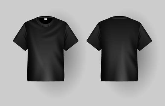3D Black T-shirt Template vector