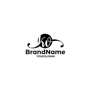 Simple KV Logo Design Vector