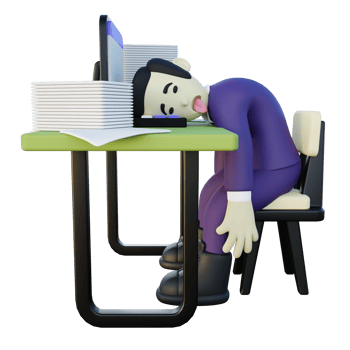 3d Illustration of Exhausted Office Worker png