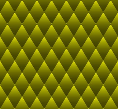 Green gradient rhombus with beads seamless pattern vector. Abstract upholstery leather texture background. vector